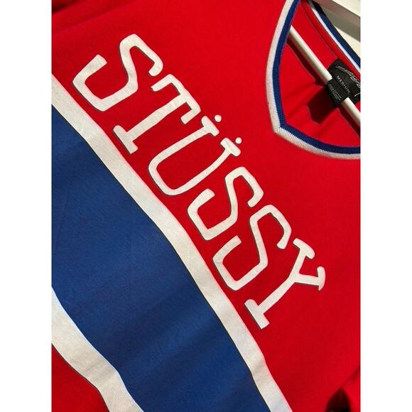 STUSSY Women's Retro Striped Graphic t-shirt dress Blue Red White size Medium - Picture 3 of 10